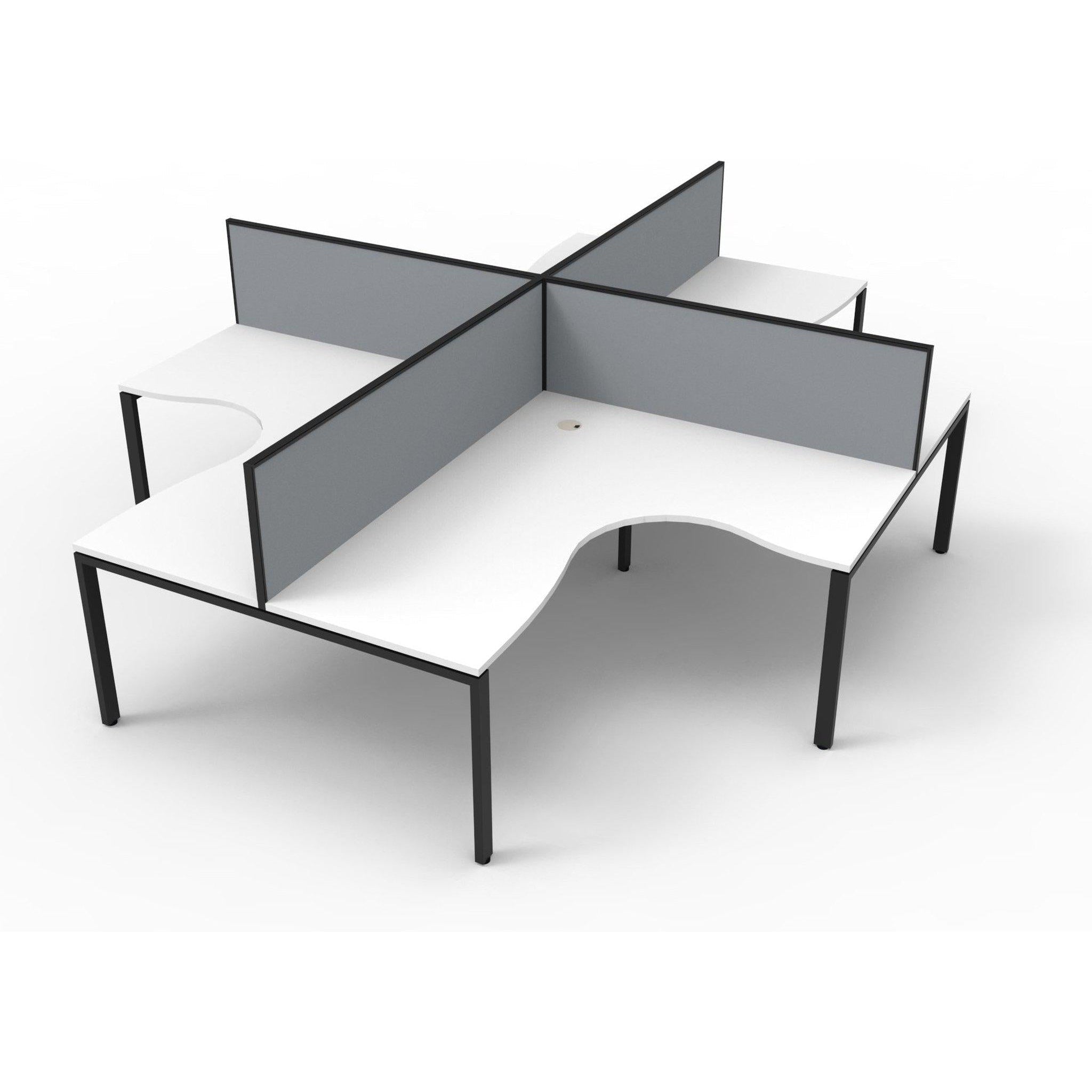 Deluxe Infinity Corner Workstations - 4 Person Pod - Profile Leg