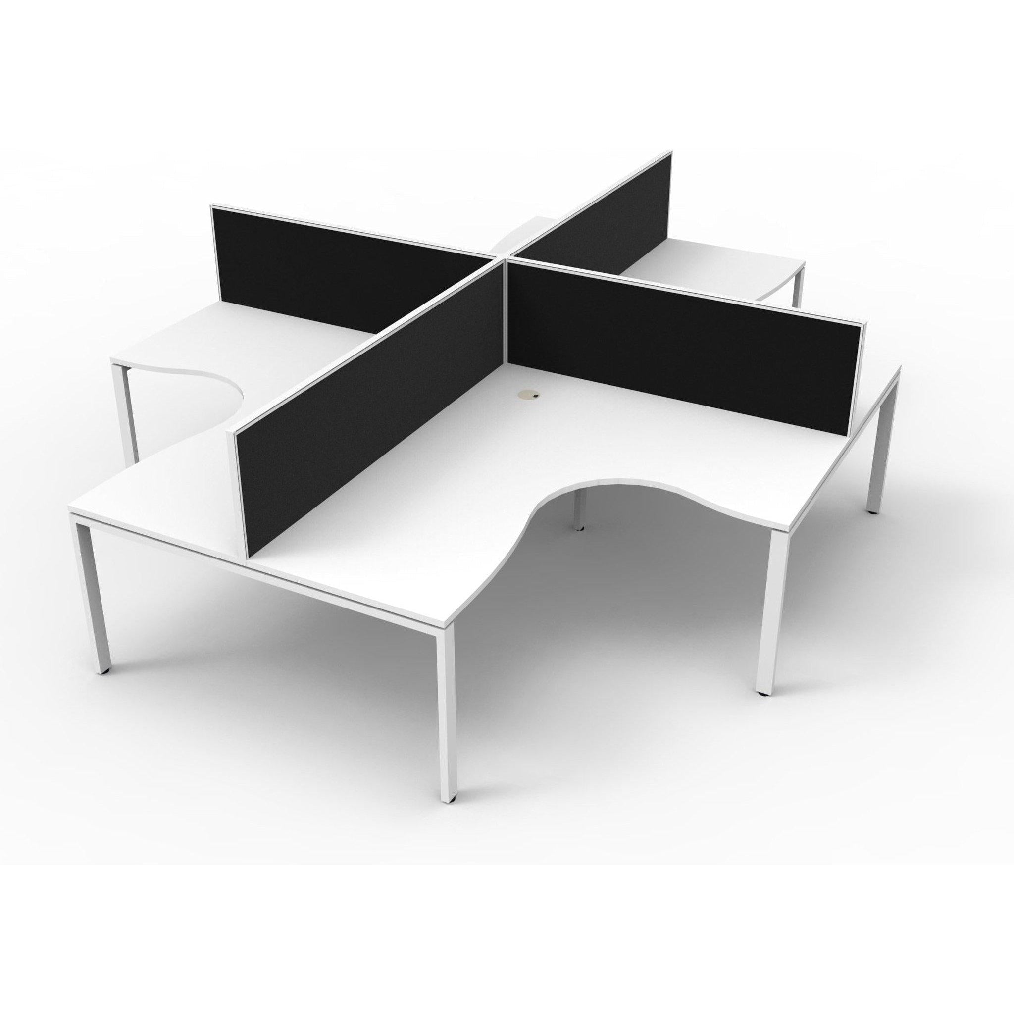 Deluxe Infinity Corner Workstations - 4 Person Pod - Profile Leg