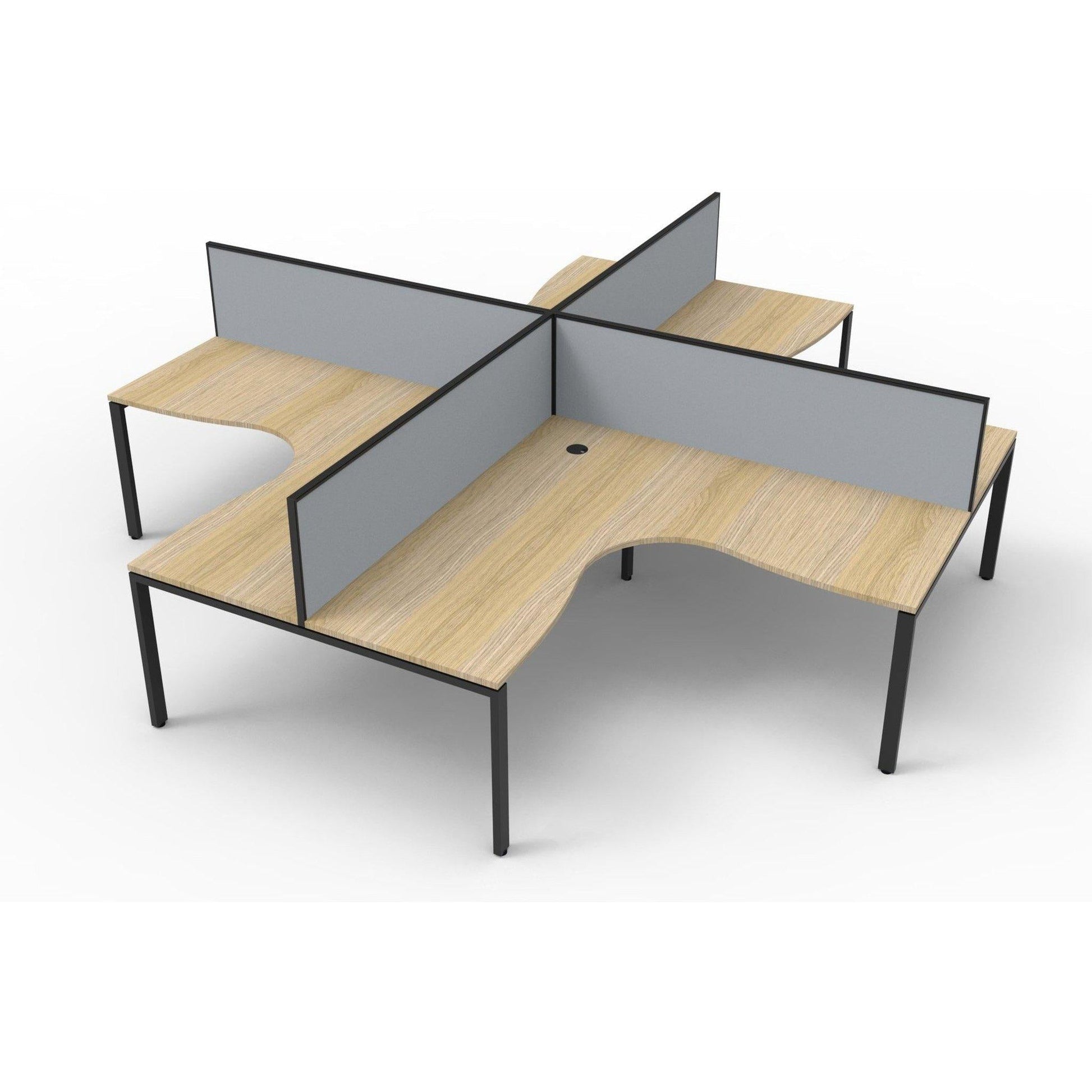 Deluxe Infinity Corner Workstations - 4 Person Pod - Profile Leg