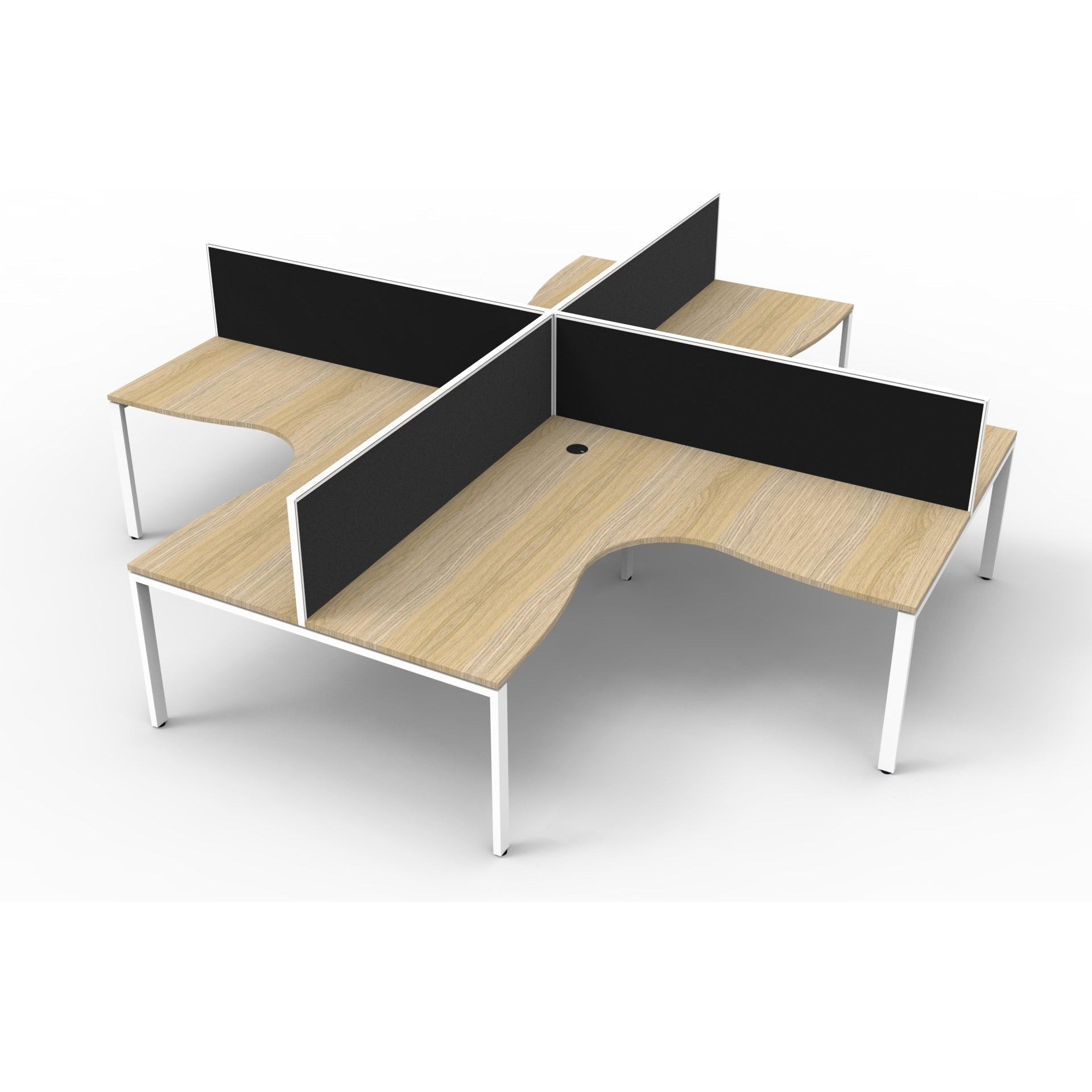 Deluxe Rapid Infinity 4 Person Corner Workstation Pod With Screens