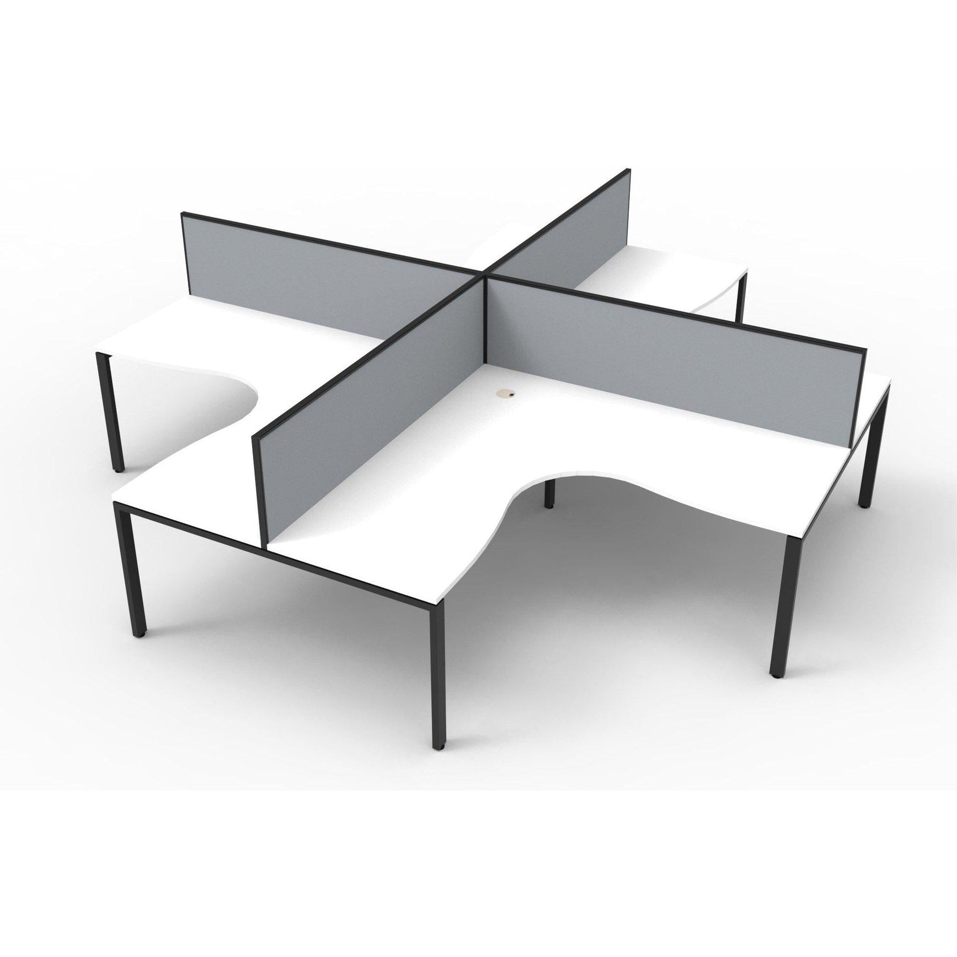 Deluxe Infinity Corner Workstations - 4 Person Pod - Profile Leg