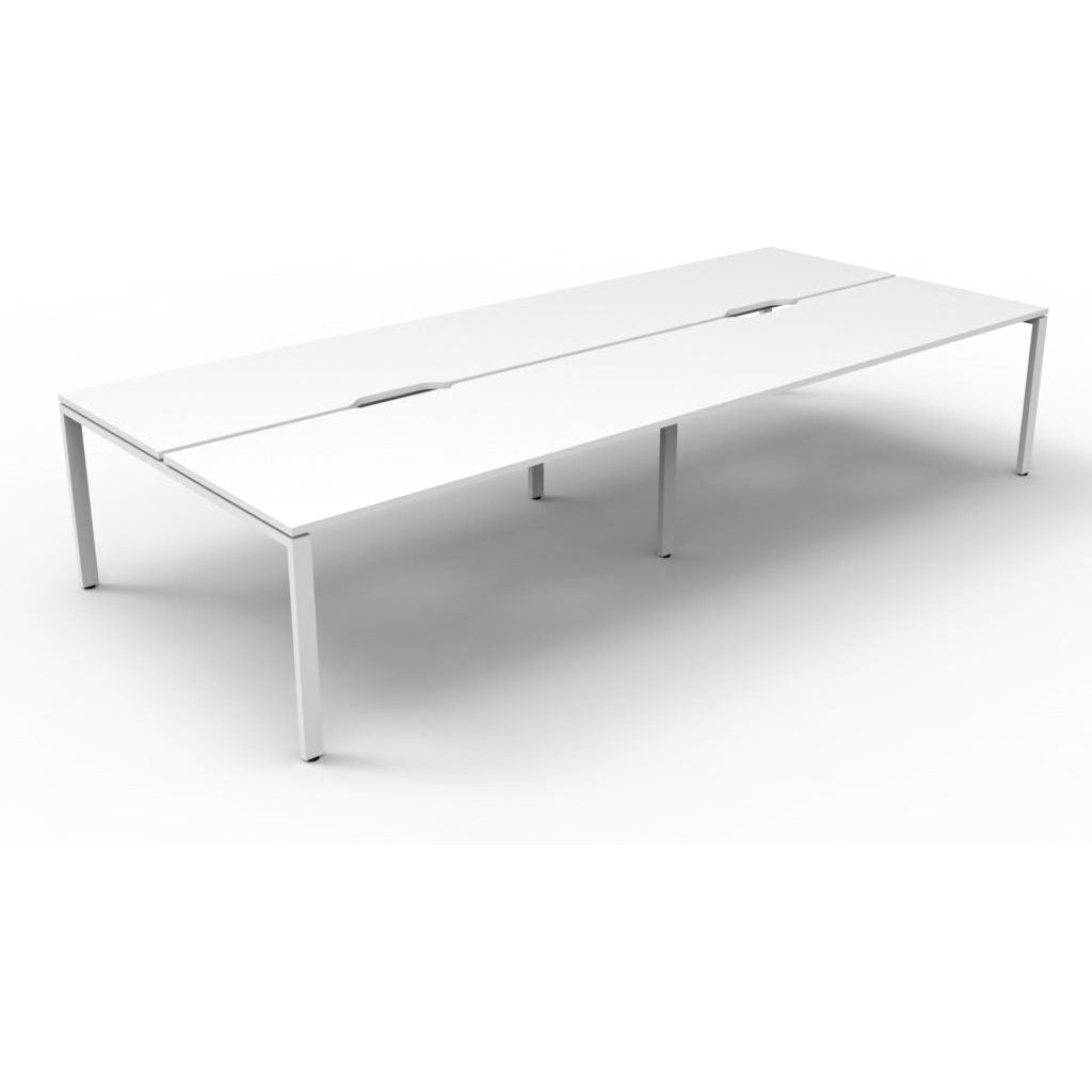 Deluxe Rapid Infinity 4 Person Double Sided Workstation - No Screen (Profile Legs)