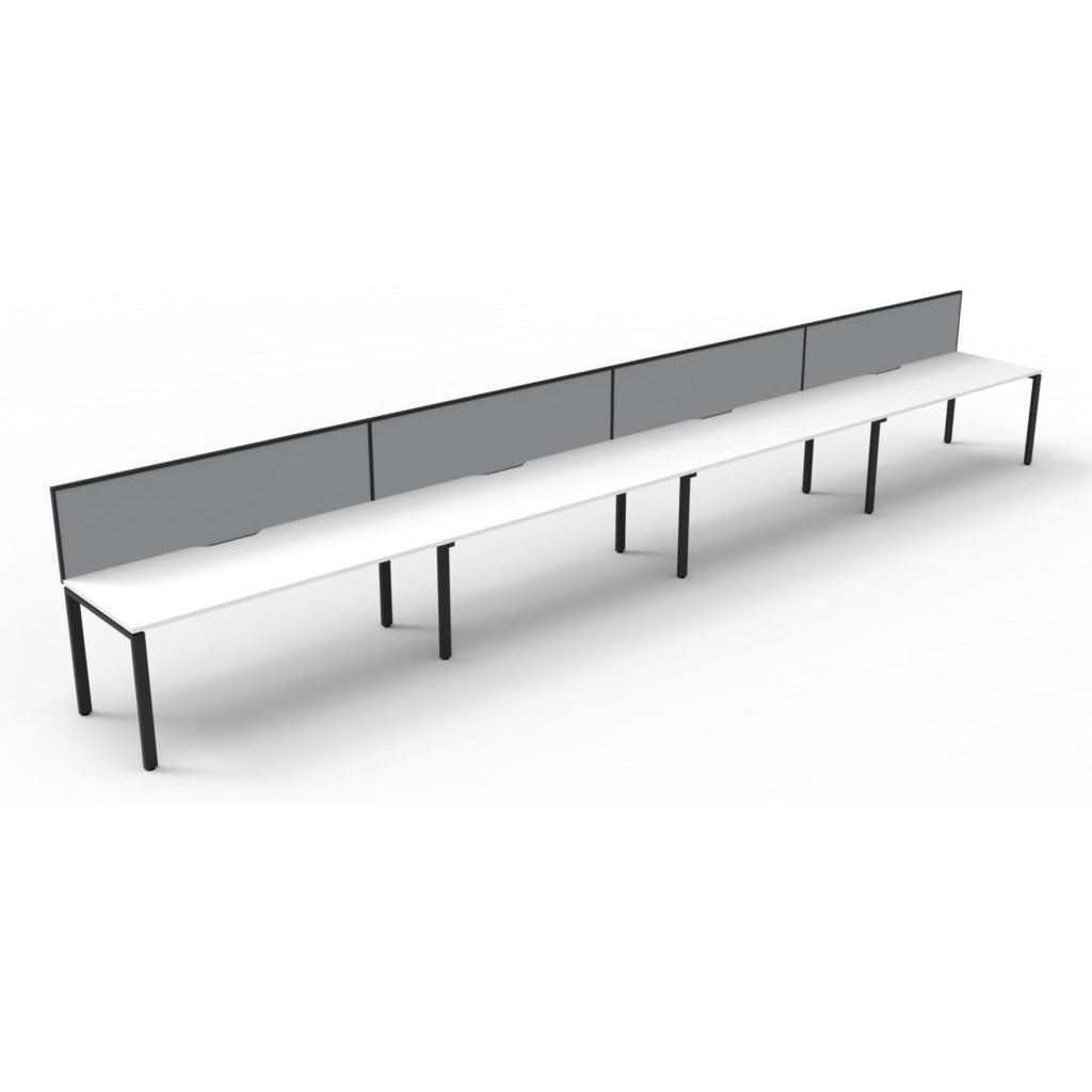 Deluxe Rapid Infinity 4 Person Single Sided Workstation - With Screen (Profile Legs)