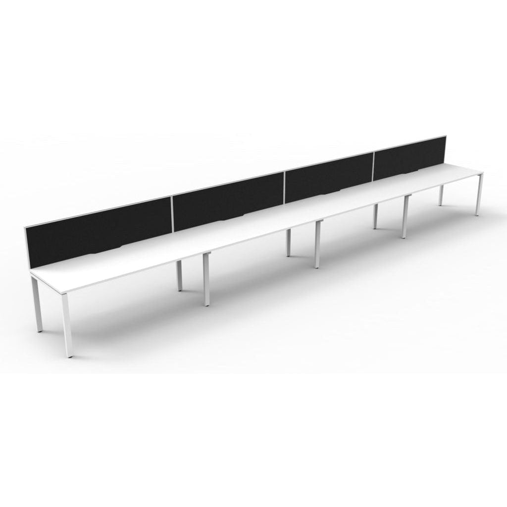 Deluxe Rapid Infinity 4 Person Single Sided Workstation - With Screen (Profile Legs)
