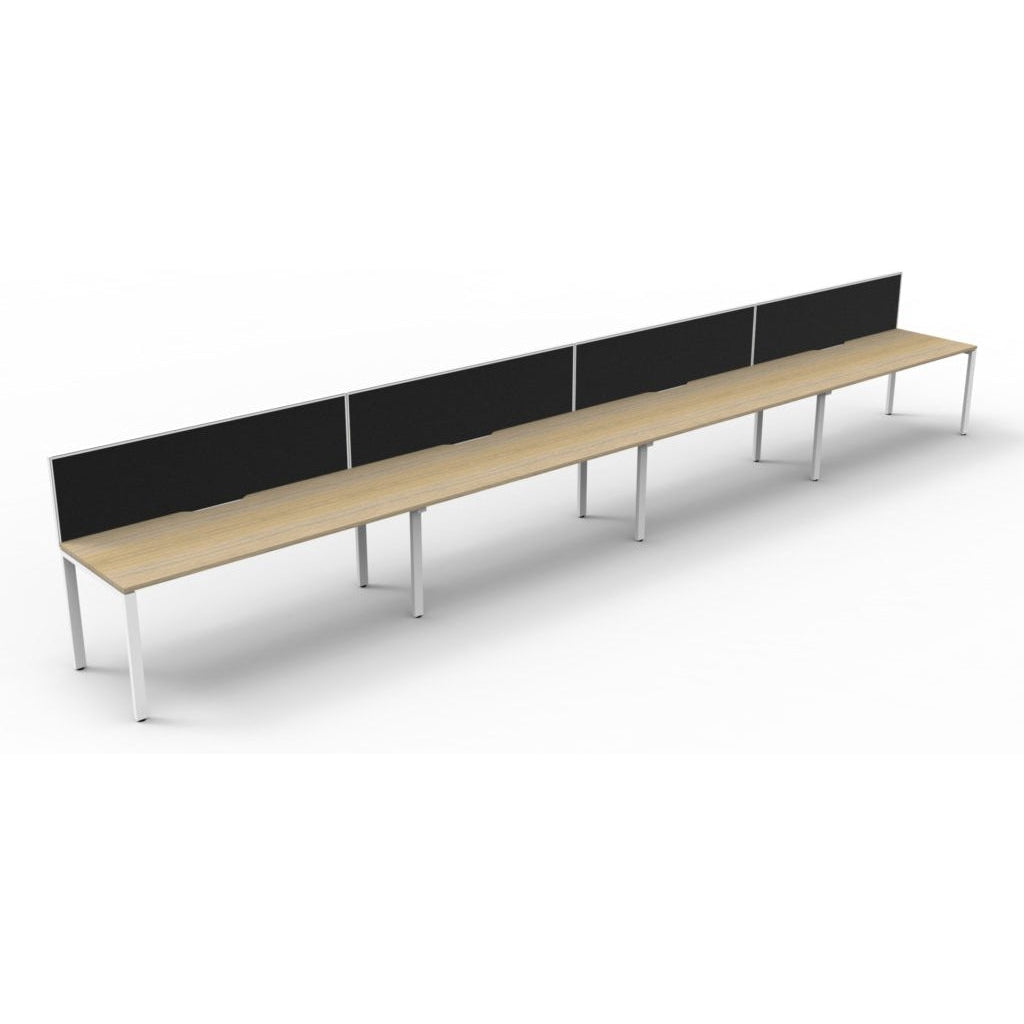 Deluxe Rapid Infinity 4 Person Single Sided Workstation - With Screen (Profile Legs)