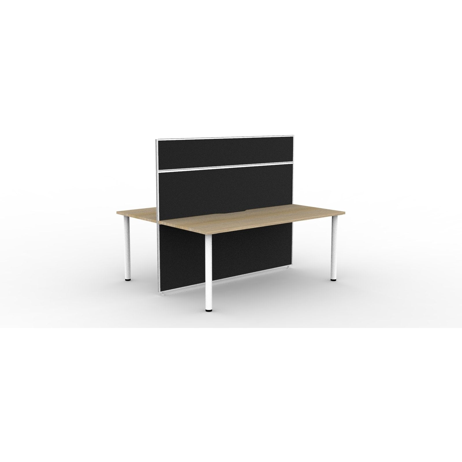 SHUSH30 Double Sided Workstation - 2 Person - Round Leg - Oak