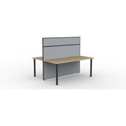 SHUSH30 Double Sided Workstation - 2 Person - Round Leg - Oak