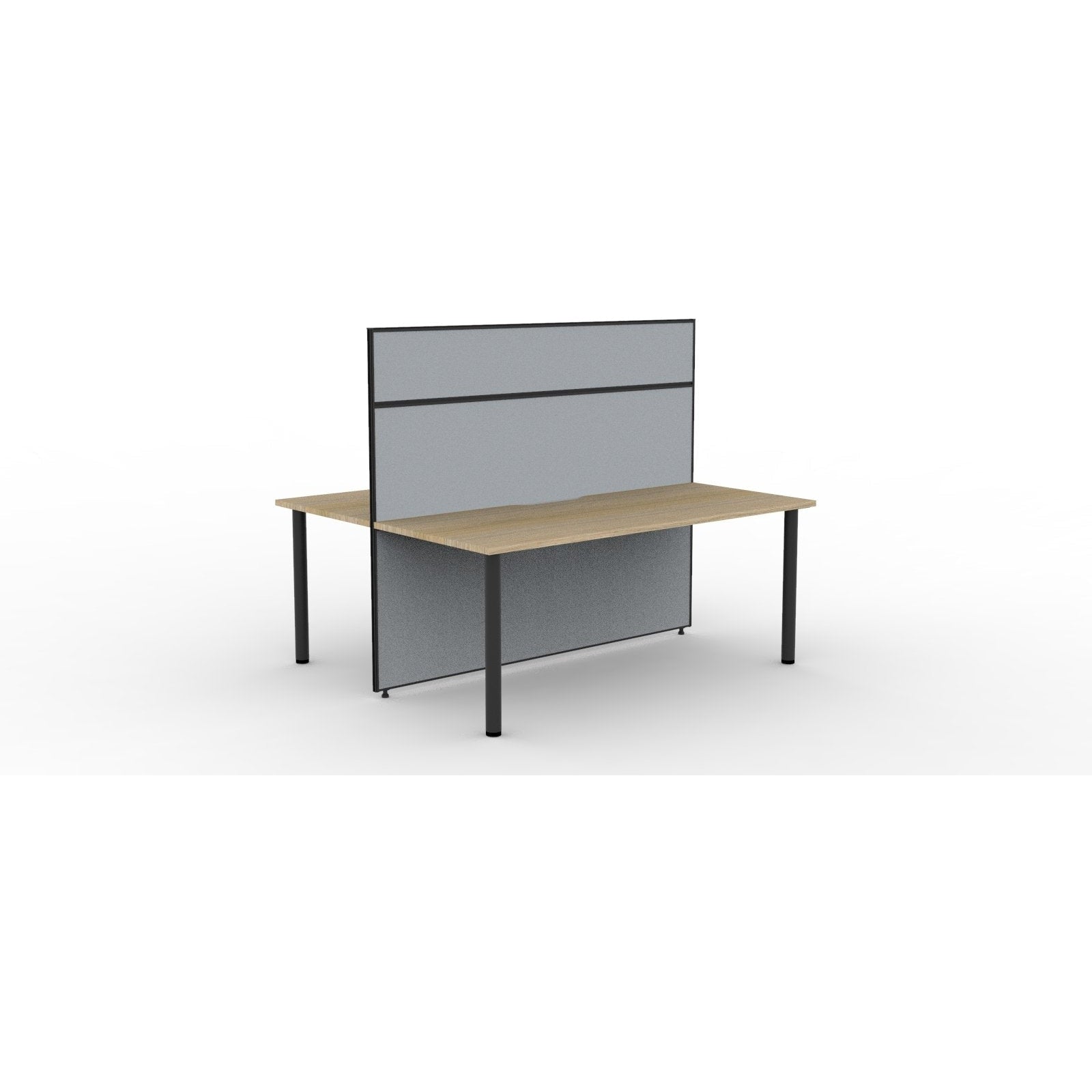 SHUSH30 Double Sided Workstation - 2 Person - Round Leg - Oak