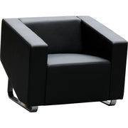 Cube Single Leather Lounge - Black