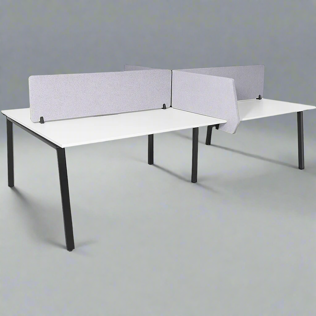 Daytona 4 Person Double Sided Workstation - With Screen + Side On Slider