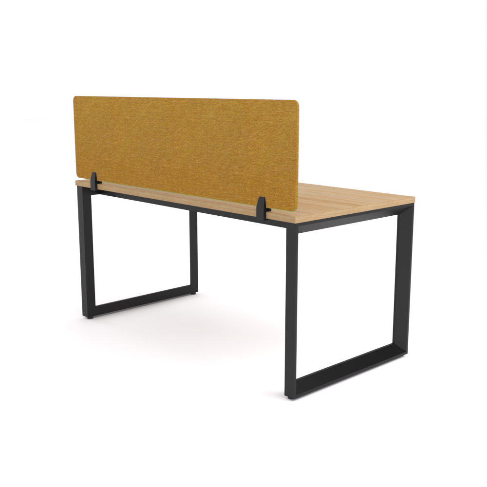 California Office Workstations (Loop Legs) 1-User Single-Sided Desk With AcoustiQ Screen (Golden Yellow Screen)