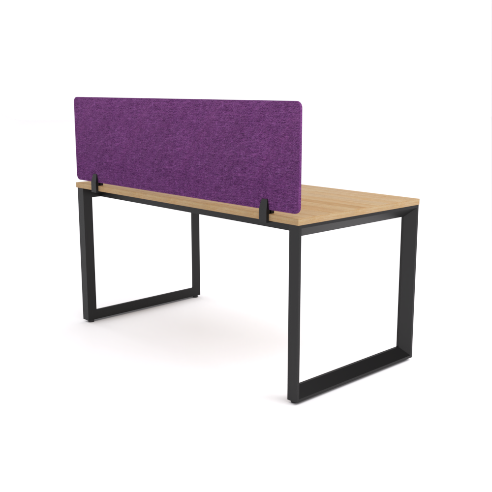 California Office Workstations (Loop Legs) 1-User Single-Sided Desk With AcoustiQ Screen (Purple Screen)