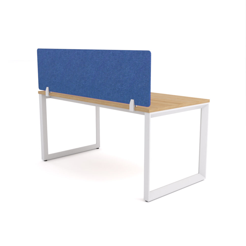 California Office Workstations (Loop Legs) 1-User Single-Sided Desk With AcoustiQ Screen (Cobalt Blue Screen)