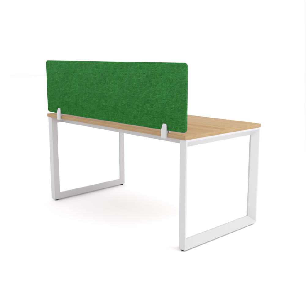 California Office Workstations (Loop Legs) 1-User Single-Sided Desk With Acoustic Screen (Green Screen)
