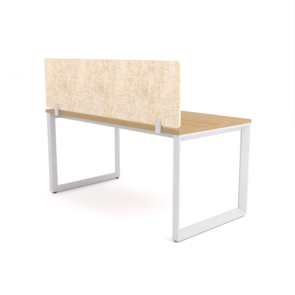 California Office Workstations (Loop Legs) 1-User Single-Sided Desk With AcoustiQ Screen (Natural Screen)