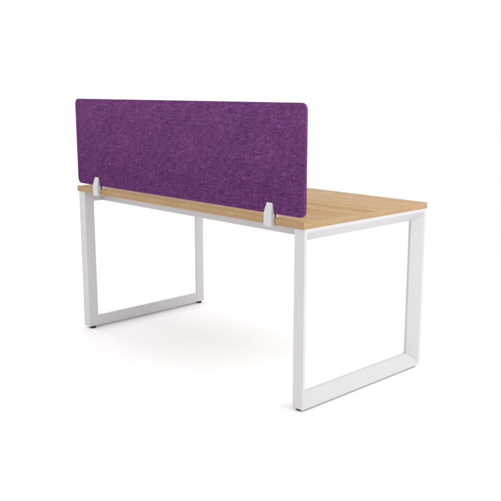California Office Workstations (Loop Legs) 1-User Single-Sided Desk With AcoustiQ Screen (Purple Screen)