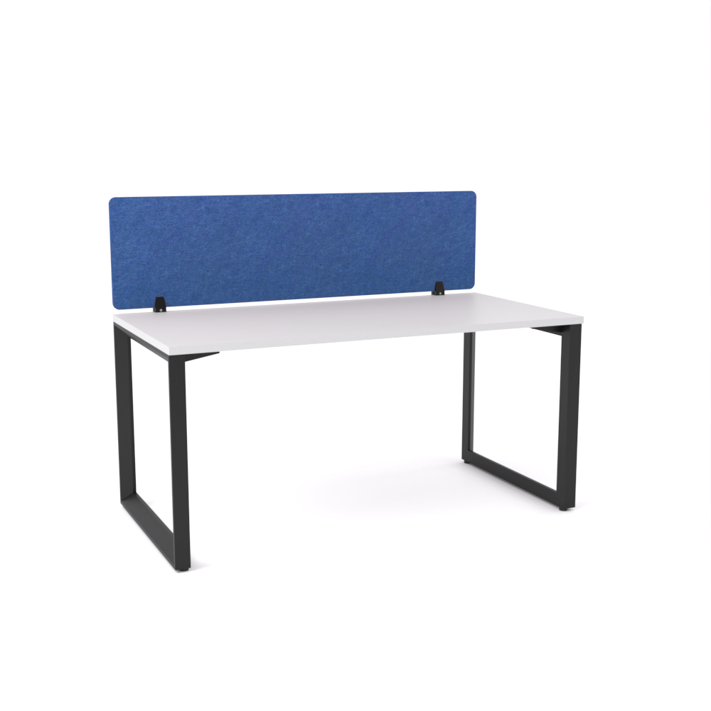 California Office Workstations (Loop Legs) 1-User Single-Sided Desk With AcoustiQ Screen (Cobalt Blue Screen)