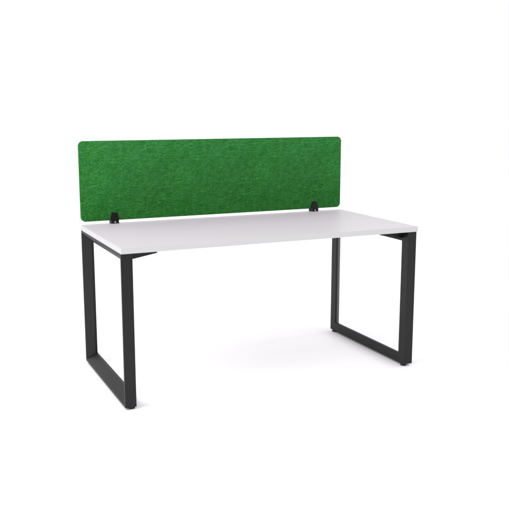 California Office Workstations (Loop Legs) 1-User Single-Sided Desk With Acoustic Screen (Green Screen)