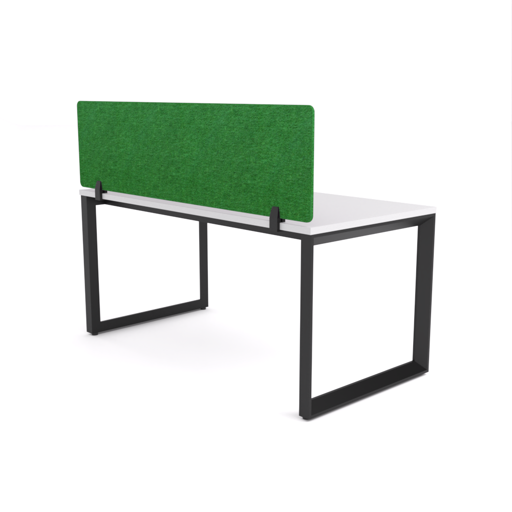 California Office Workstations (Loop Legs) 1-User Single-Sided Desk With Acoustic Screen (Green Screen)