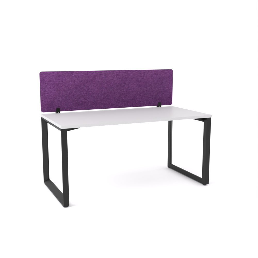 California Office Workstations (Loop Legs) 1-User Single-Sided Desk With AcoustiQ Screen (Purple Screen)