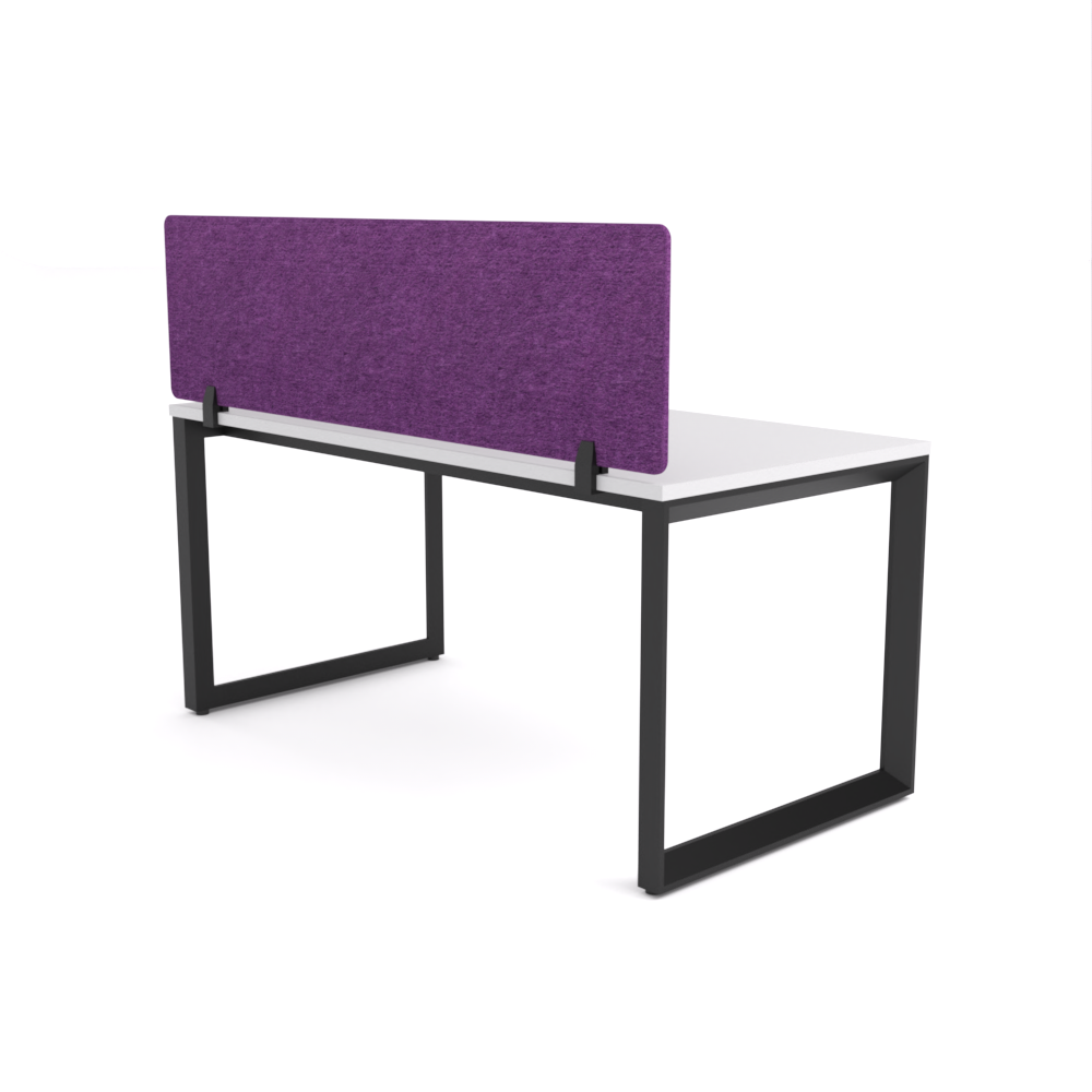 California Office Workstations (Loop Legs) 1-User Single-Sided Desk With AcoustiQ Screen (Purple Screen)