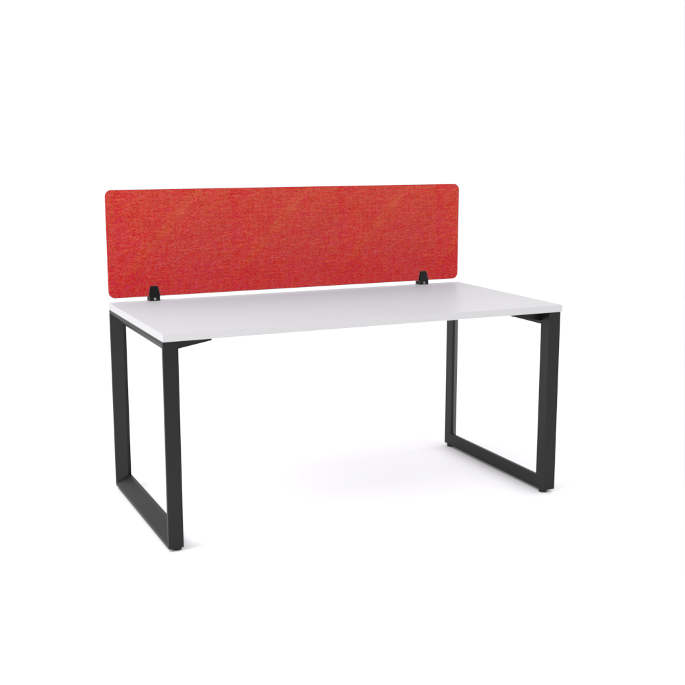 California Office Workstations (Loop Legs) 1-User Single-Sided Desk With AcoustiQ Screen (Red Screen)
