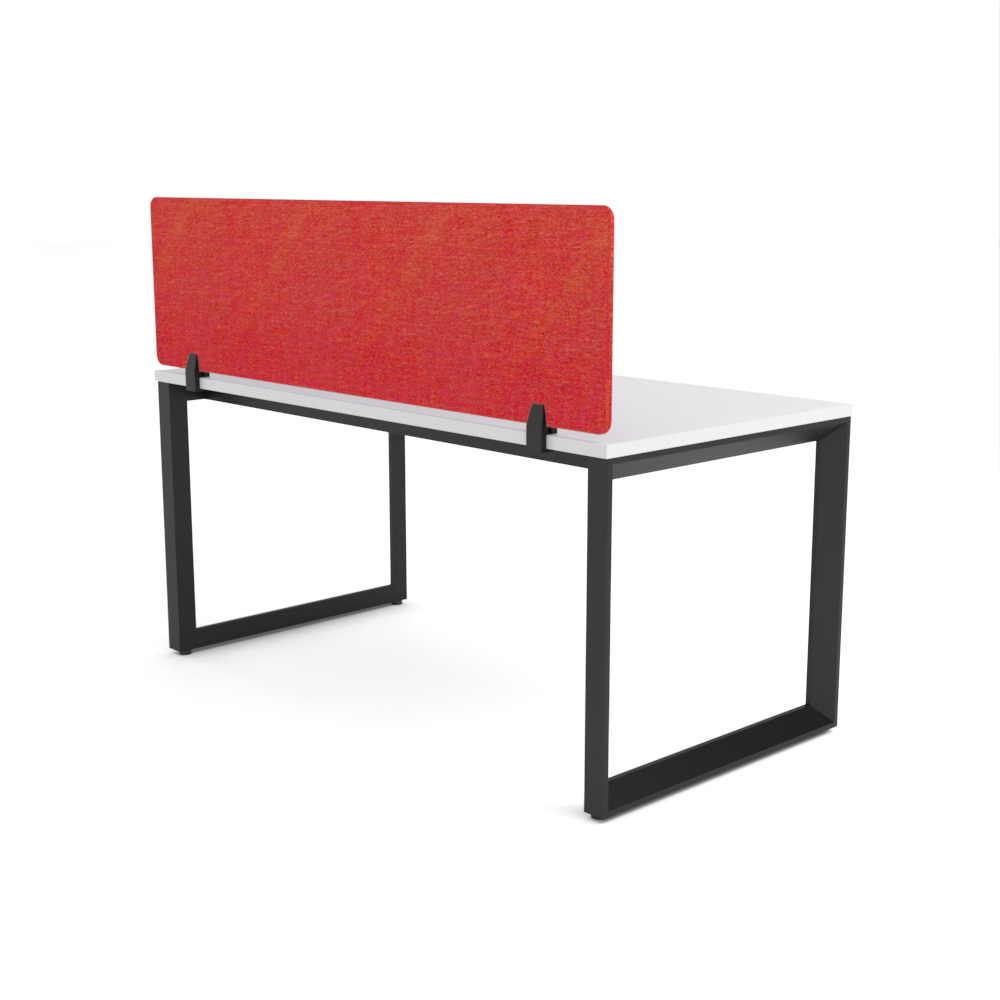 California Office Workstations (Loop Legs) 1-User Single-Sided Desk With AcoustiQ Screen (Red Screen)