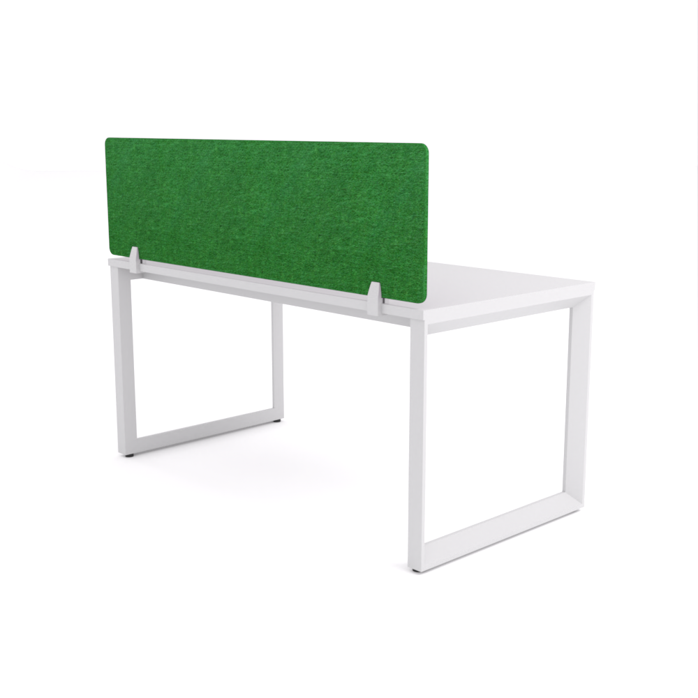 California Office Workstations (Loop Legs) 1-User Single-Sided Desk With Acoustic Screen (Green Screen)