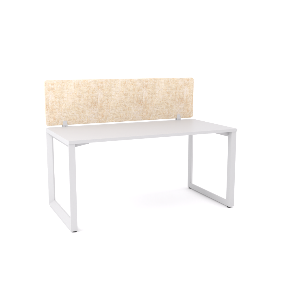 California Office Workstations (Loop Legs) 1-User Single-Sided Desk With AcoustiQ Screen (Natural Screen)