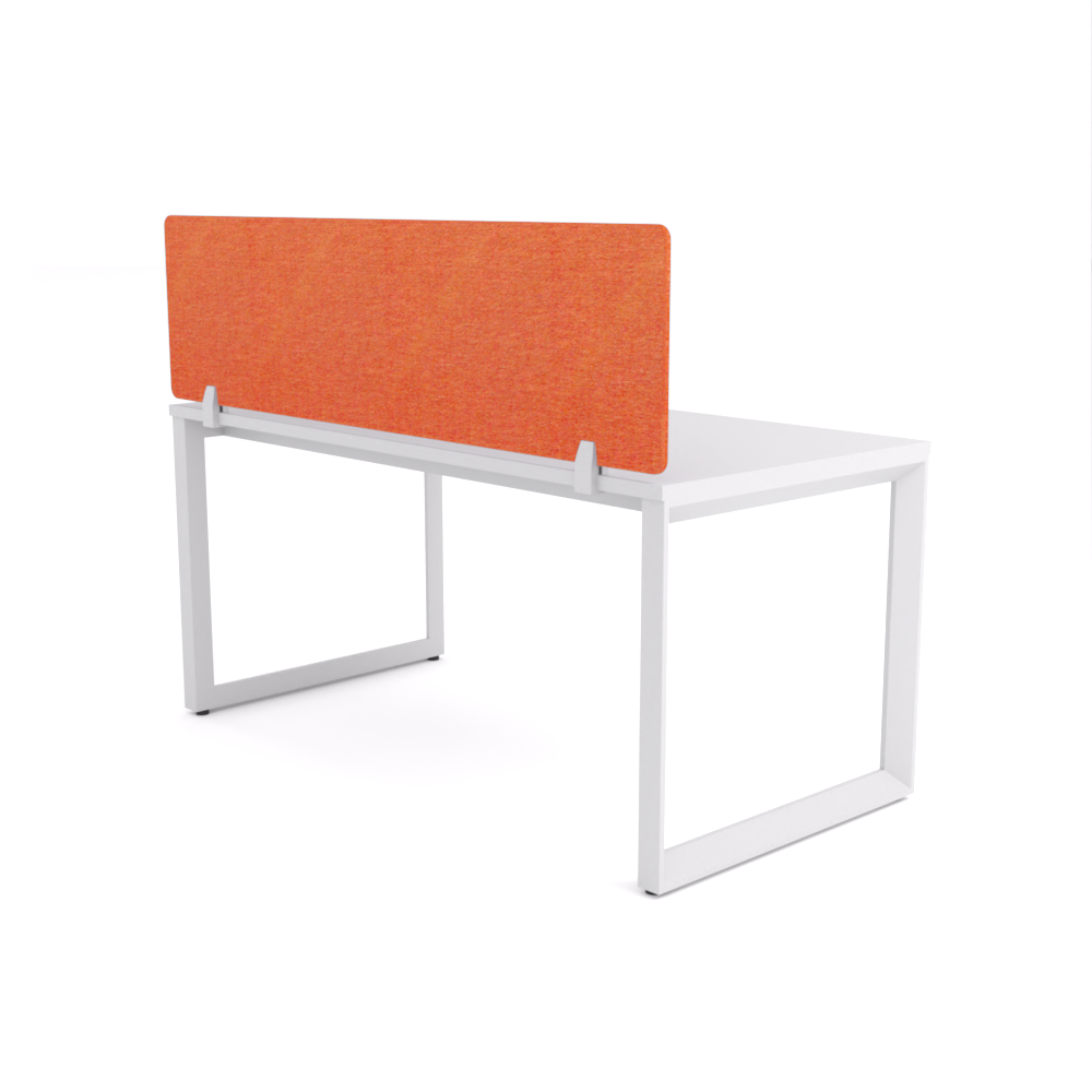 California Office Workstations (Loop Legs) 1-User Single-Sided Desk With AcoustiQ Screen (Orange Screen)