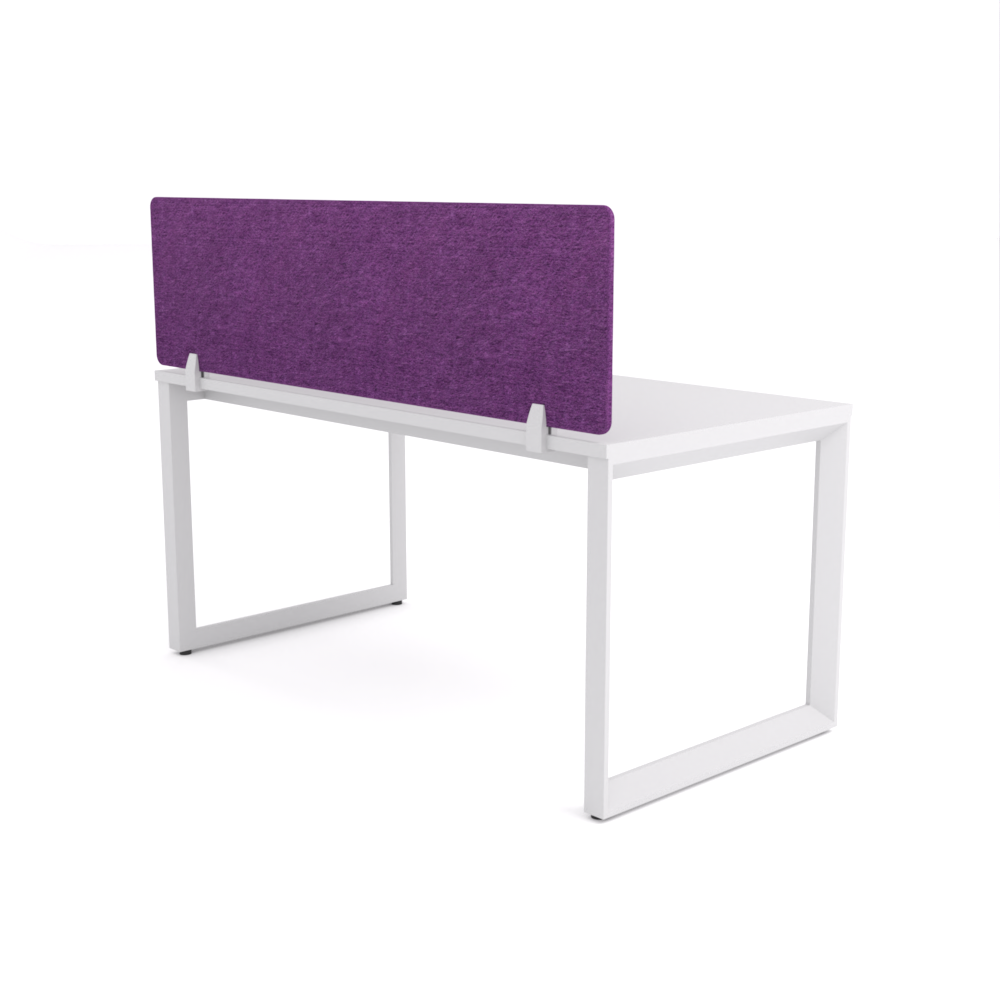 California Office Workstations (Loop Legs) 1-User Single-Sided Desk With AcoustiQ Screen (Purple Screen)
