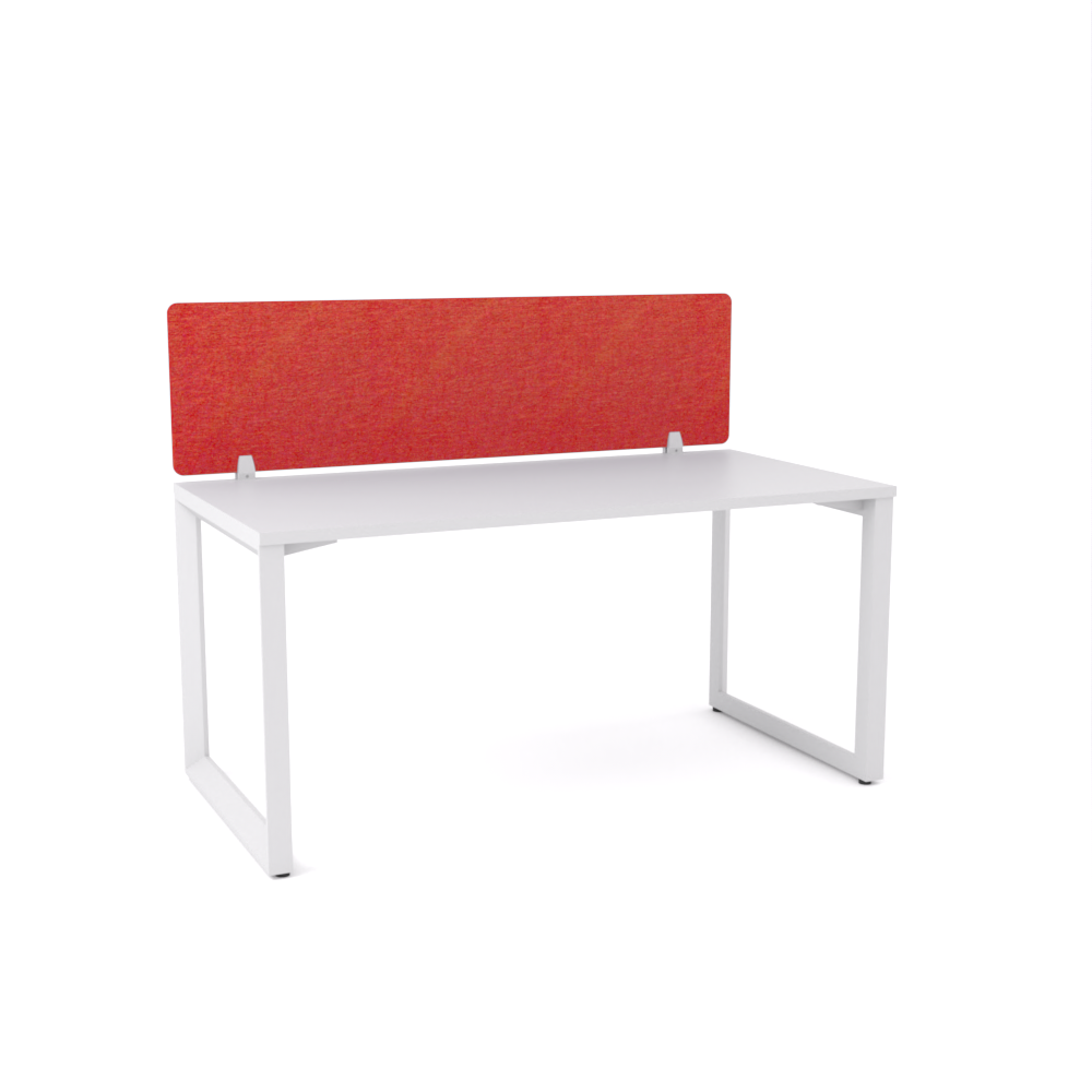 California Office Workstations (Loop Legs) 1-User Single-Sided Desk With AcoustiQ Screen (Red Screen)