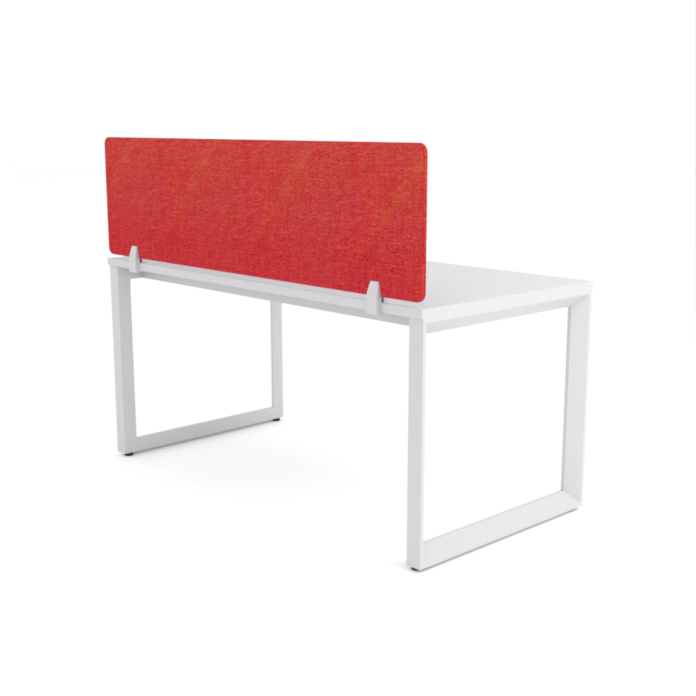 California Office Workstations (Loop Legs) 1-User Single-Sided Desk With AcoustiQ Screen (Red Screen)