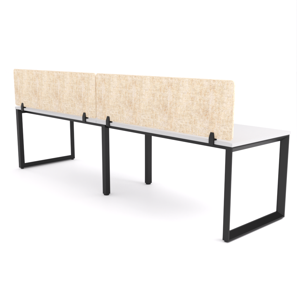 California Office Workstations (Loop Legs) 2-User Single-Sided Desk With AcoustiQ Screen (Natural Screen)