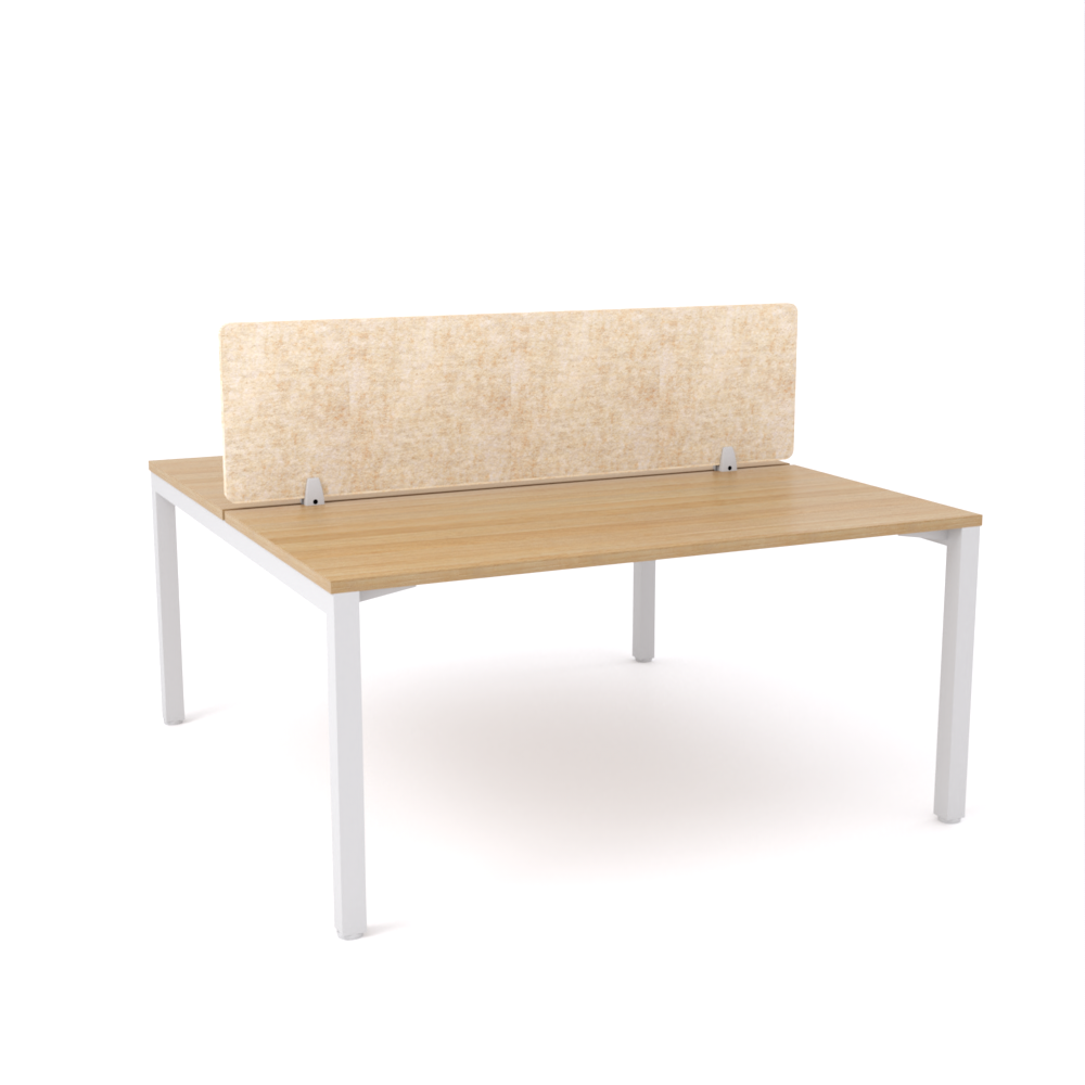 California Office Workstations (Straight Legs) 2-User Double-Sided Desk With AcoustiQ Screen (Natural Screen)
