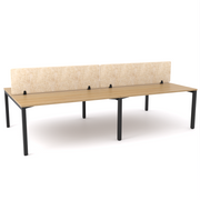 California Office Workstations (Straight Legs) 4-User Double-Sided Desk With AcoustiQ Screen (Natural Screen)