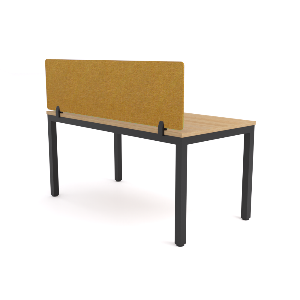 California Office Workstations (Straight Legs) 1-User Single-Sided Desk With AcoustiQ Screen (Golden Yellow Screen)