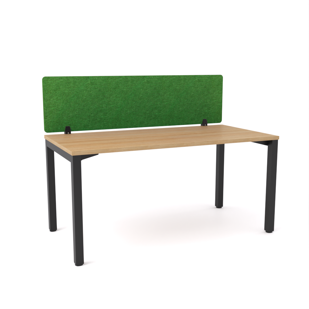California Office Workstations (Straight Legs) 1-User Single-Sided Desk With AcoustiQ Screen (Green Screen)