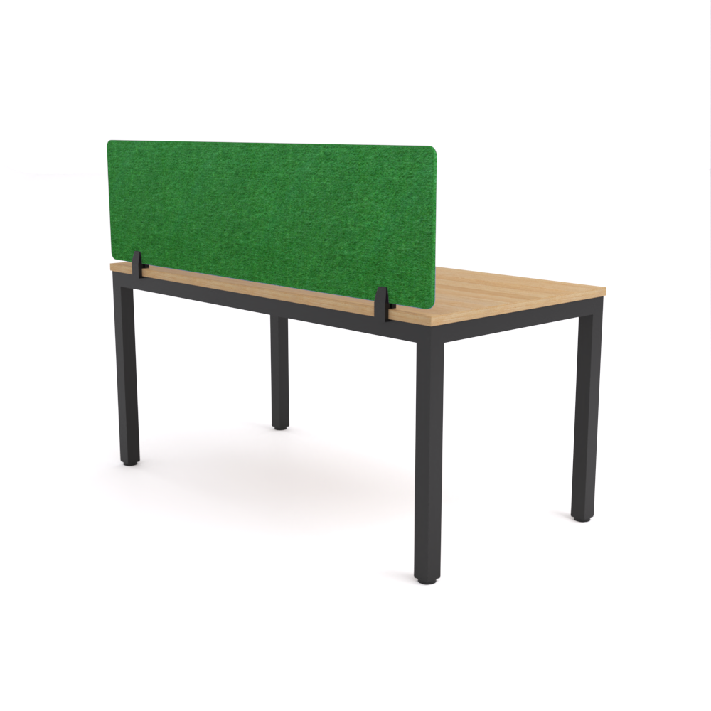 California Office Workstations (Straight Legs) 1-User Single-Sided Desk With AcoustiQ Screen (Green Screen)