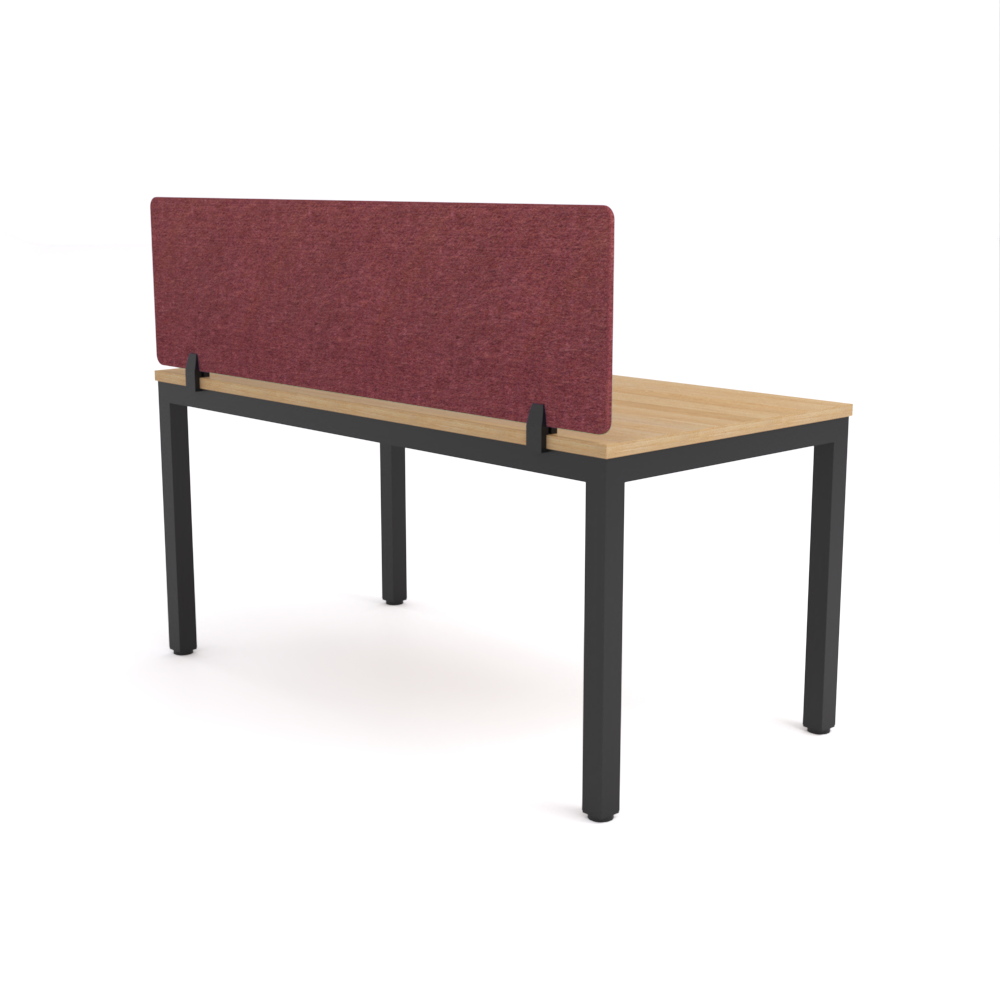 California Office Workstations (Straight Legs) 1-User Single-Sided Desk With AcoustiQ Screen (Maroon Screen)