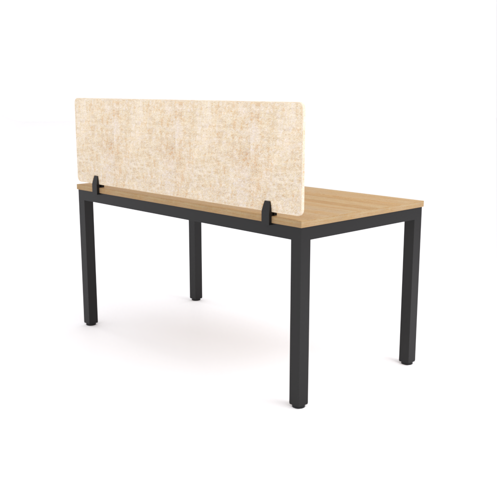 California Office Workstations (Straight Legs) 1-User Single-Sided Desk With AcoustiQ Screen (Natural Screen)