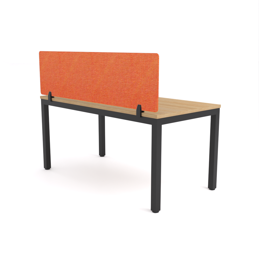California Office Workstations (Straight Legs) 1-User Single-Sided Desk With AcoustiQ Screen (Orange Screen)