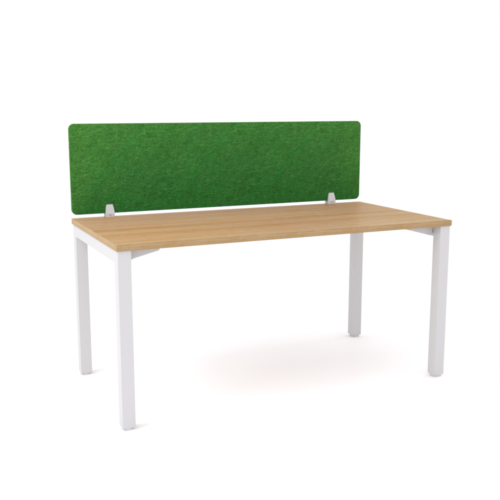 California Office Workstations (Straight Legs) 1-User Single-Sided Desk With AcoustiQ Screen (Green Screen)