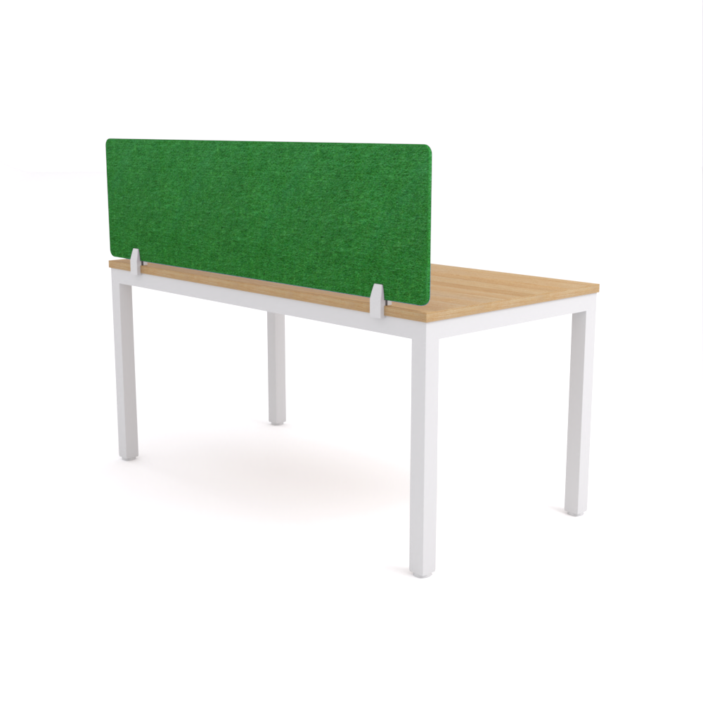 California Office Workstations (Straight Legs) 1-User Single-Sided Desk With AcoustiQ Screen (Green Screen)