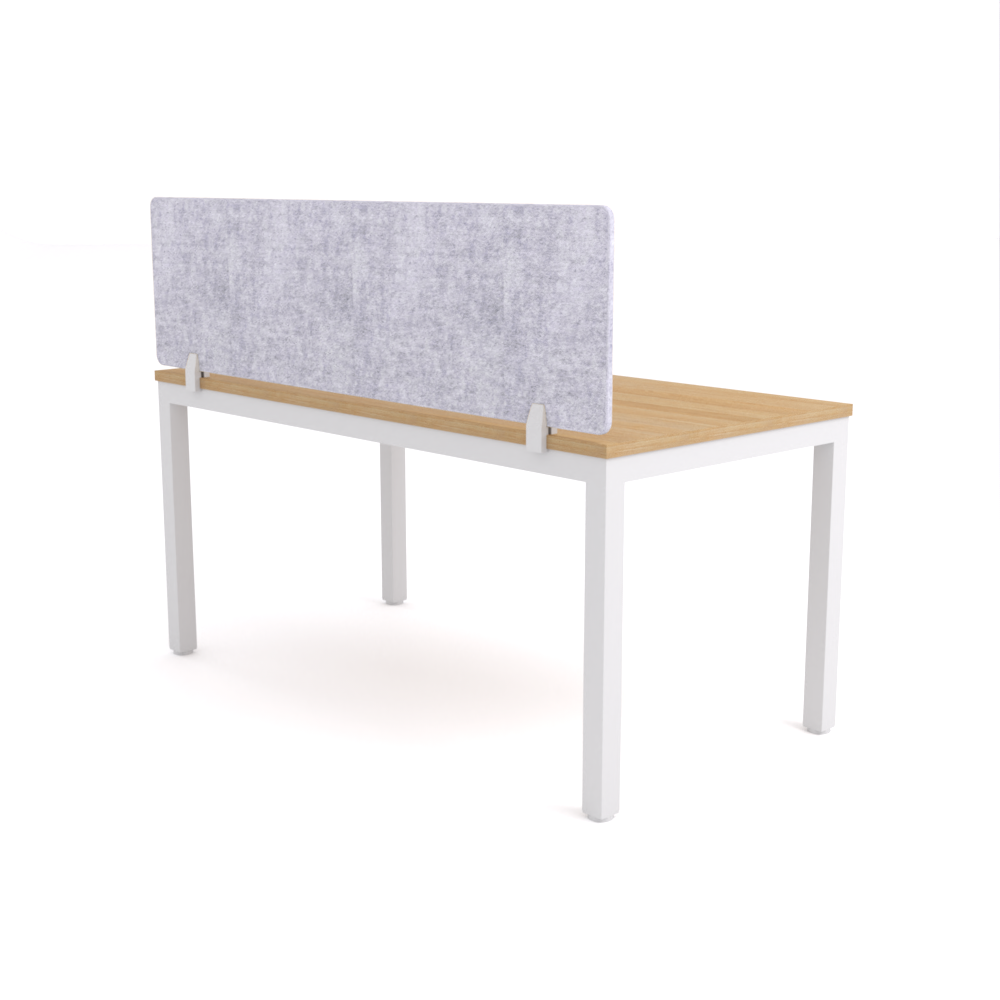 California Office Workstations (Straight Legs) 1-User Single-Sided Desk With AcoustiQ Screen (Marble Gray Screen)