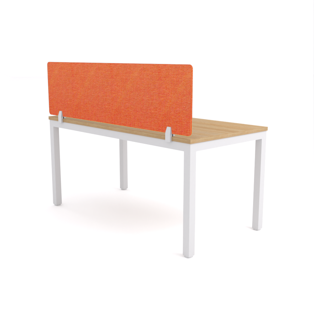 California Office Workstations (Straight Legs) 1-User Single-Sided Desk With AcoustiQ Screen (Orange Screen)
