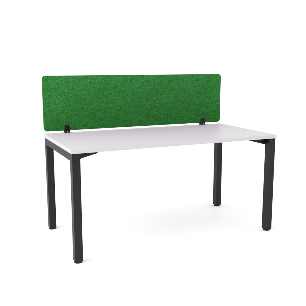California Office Workstations (Straight Legs) 1-User Single-Sided Desk With AcoustiQ Screen (Green Screen)