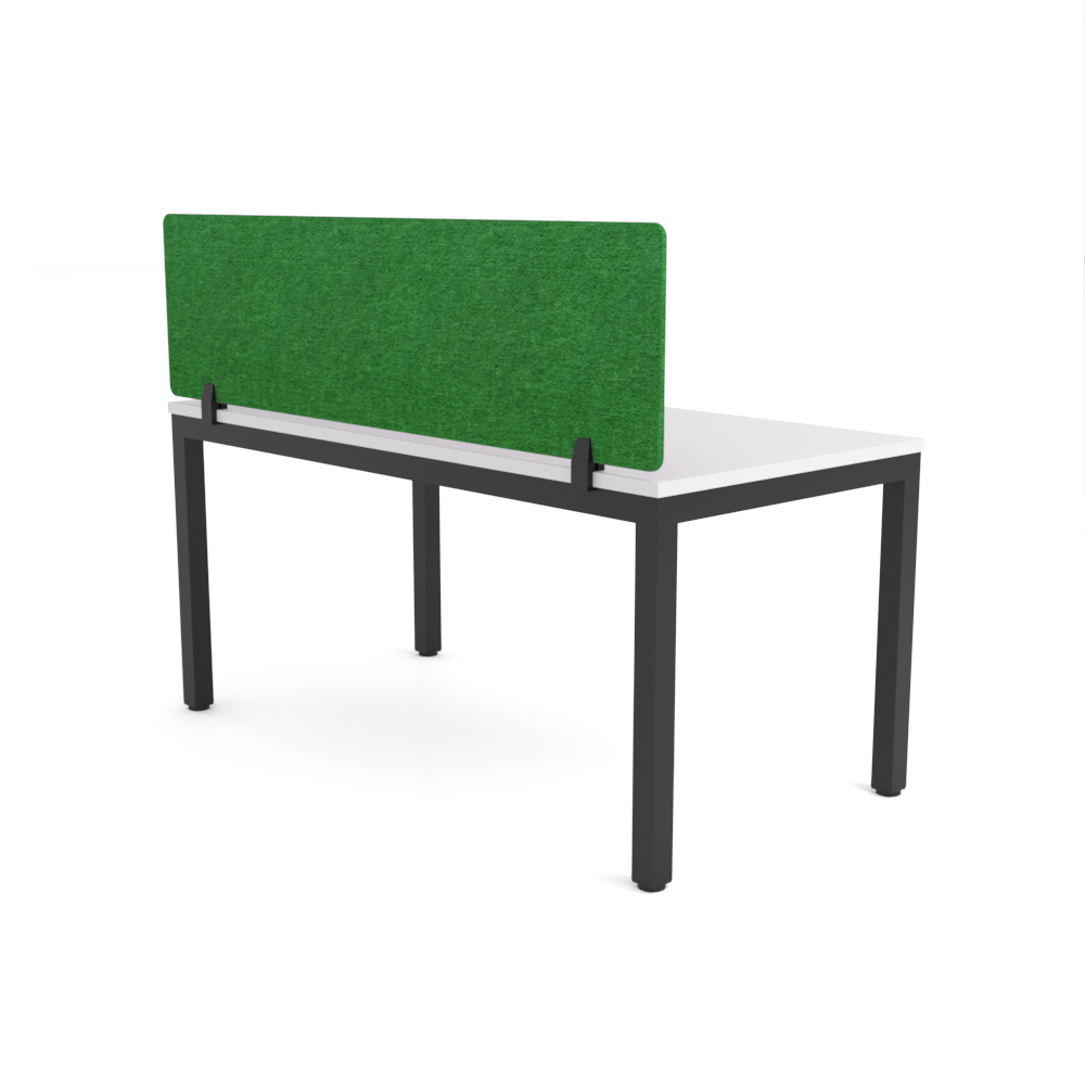 California Office Workstations (Straight Legs) 1-User Single-Sided Desk With AcoustiQ Screen (Green Screen)