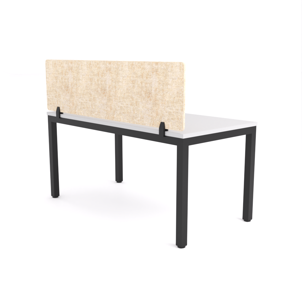 California Office Workstations (Straight Legs) 1-User Single-Sided Desk With AcoustiQ Screen (Natural Screen)
