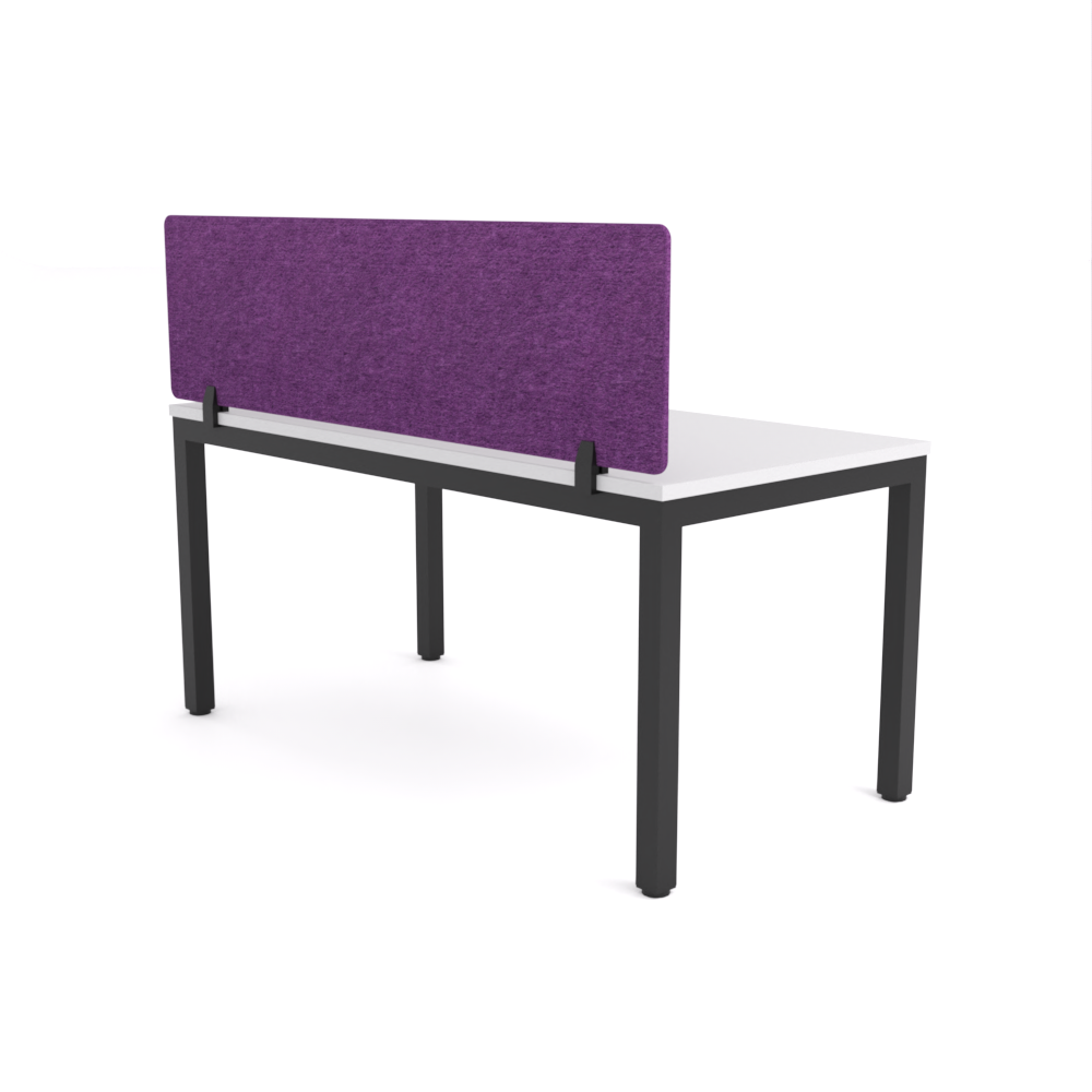 California Office Workstations (Straight Legs) 1-User Single-Sided Desk With AcoustiQ Screen (Purple Screen)
